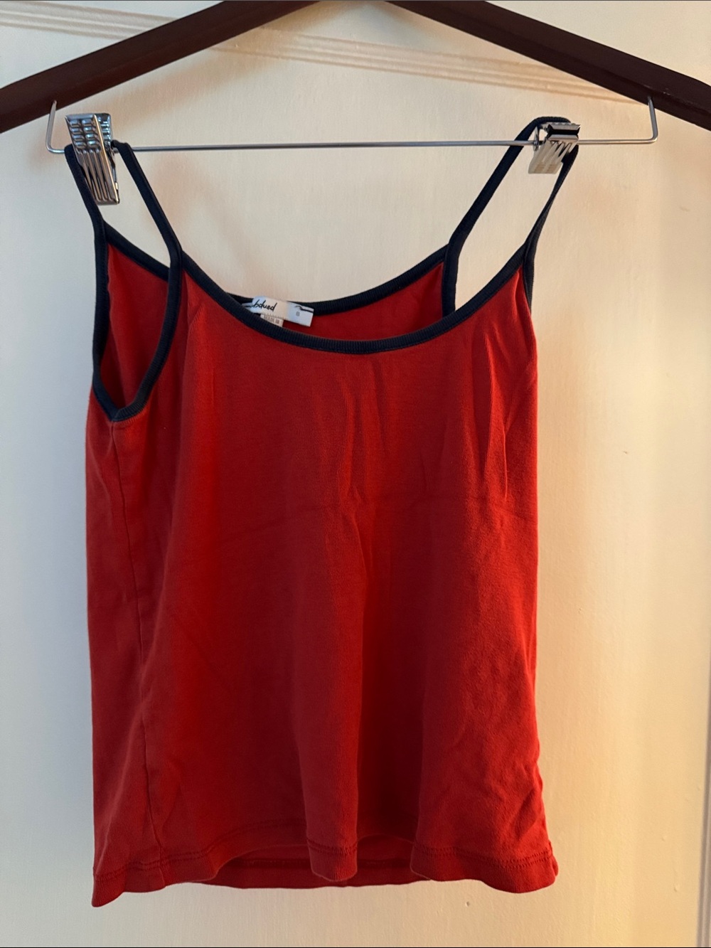 Subdued small Red Contrast-Trim Tank Top - Women